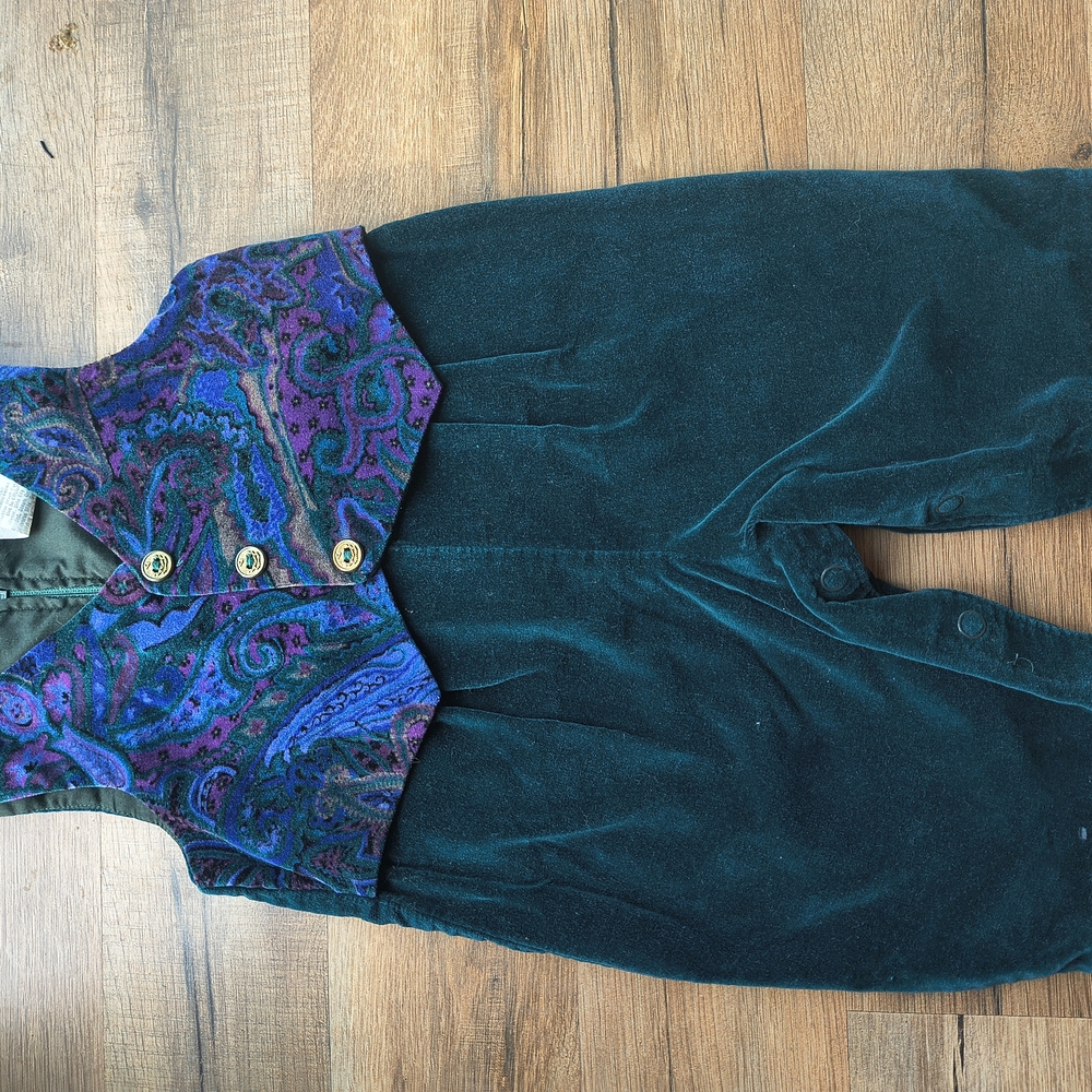 Vintage Style Green and Purple Jumpsuit